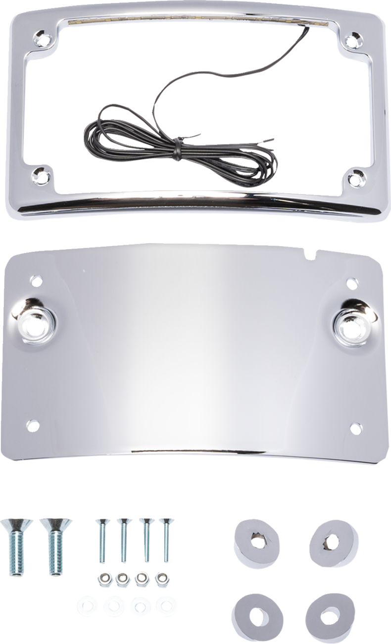 Kodlin usa License Plate Mount - Curved - Chrome Harley Davidson
