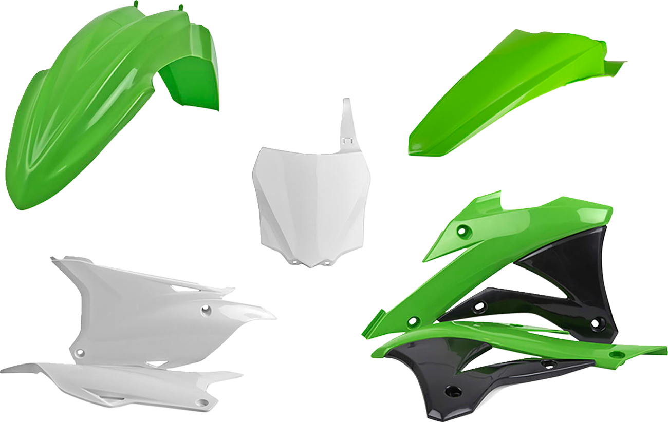 Polisport Body Kit - Complete - OEM Green/White/Black - KX 85 2014-2021 Kawasaki KX85