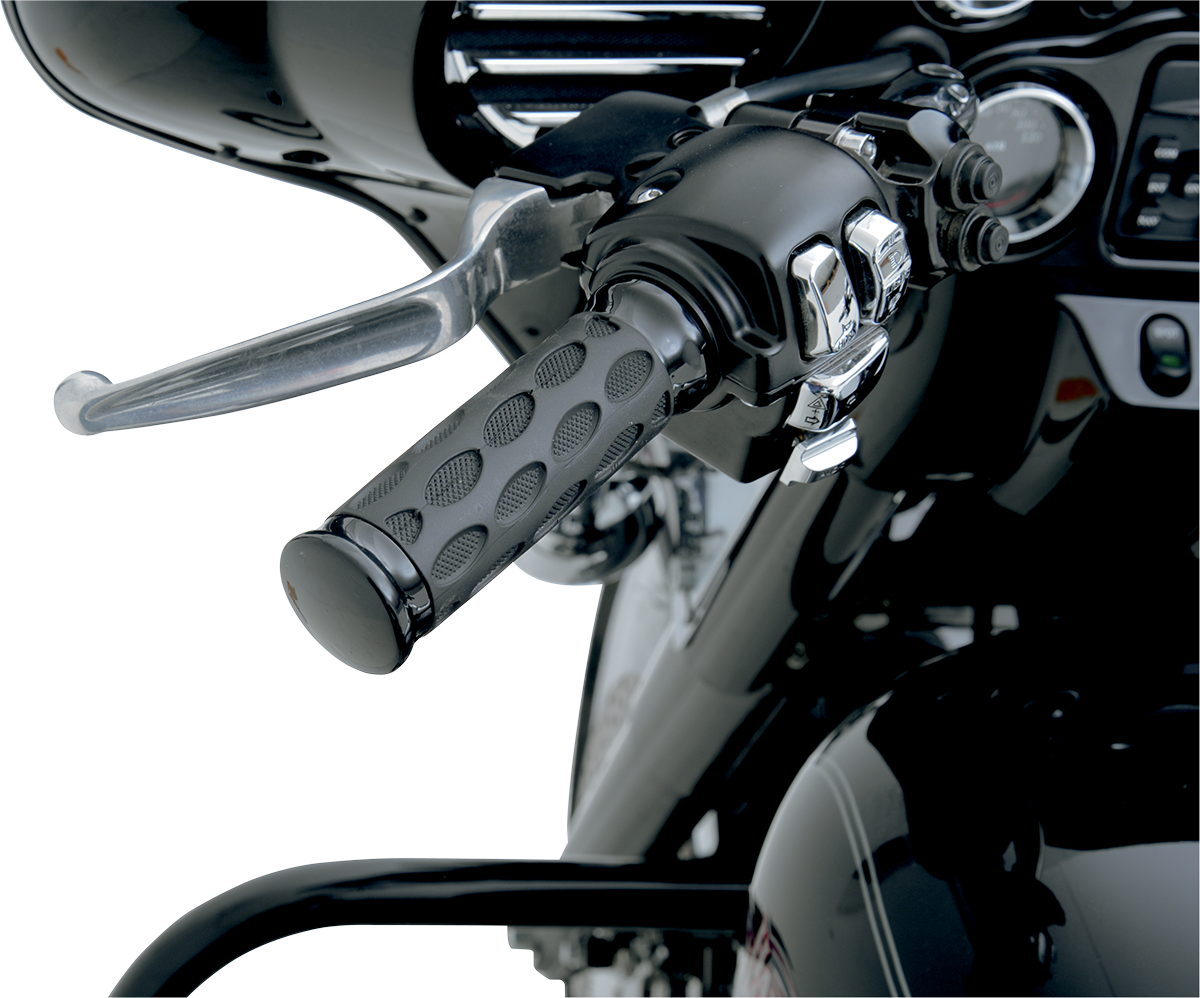 Drag specialties Custom Rubber Grips - Hotop - Black/Rubber Harley Davidson