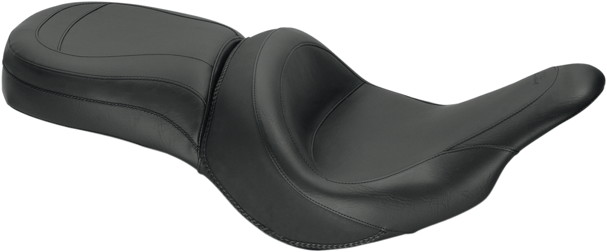 Mustang Seat - Vintage - Wide - Touring - Without Driver Backrest - One-Piece - Smooth - Black - Vaquero 2014-2014 Kawasaki VN 1700 J Vulcan Vaquero / 2011-2013 Kawasaki VN1700 Vulcan 1700 Vaquero