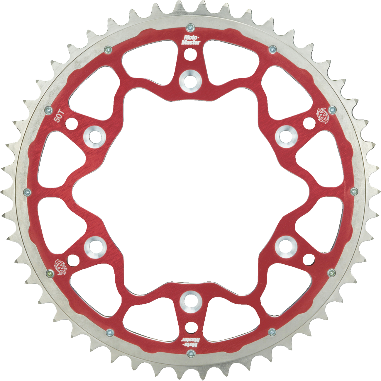 Moto-master Fusion Series Dual Ring Rear Sprocket - 50 Tooth - Red - Honda 50T