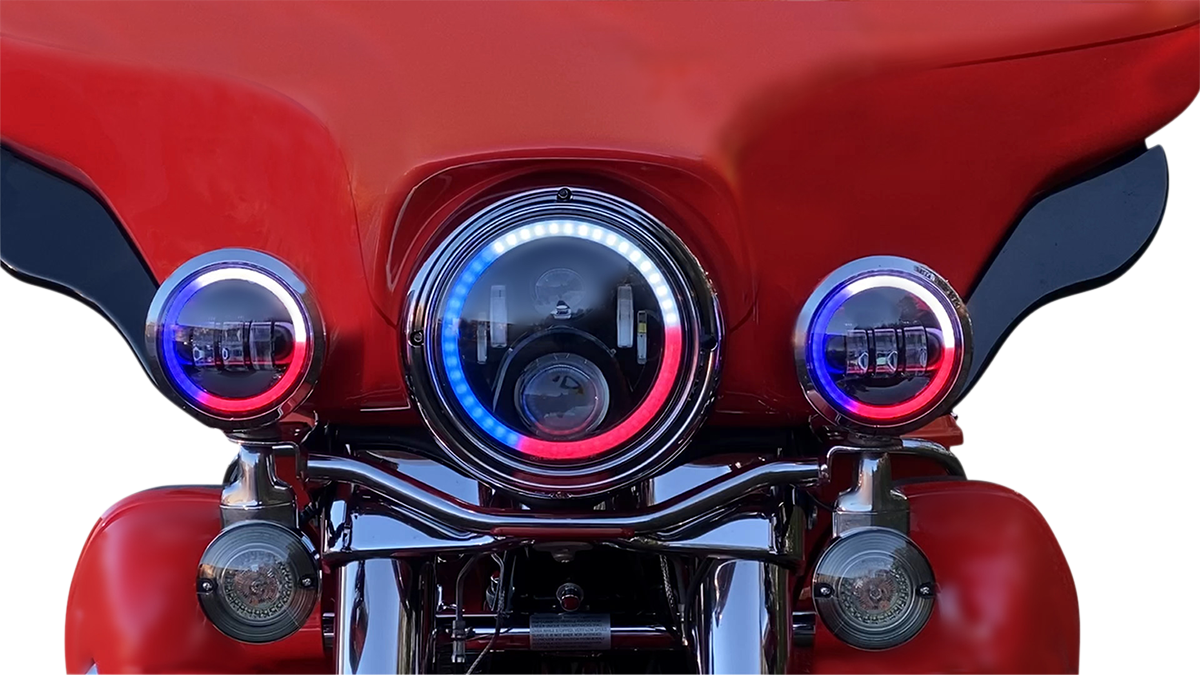 Custom Dynamics ProGLow 7" LED Headlamp For Harley Softail / Touring 1986-2025