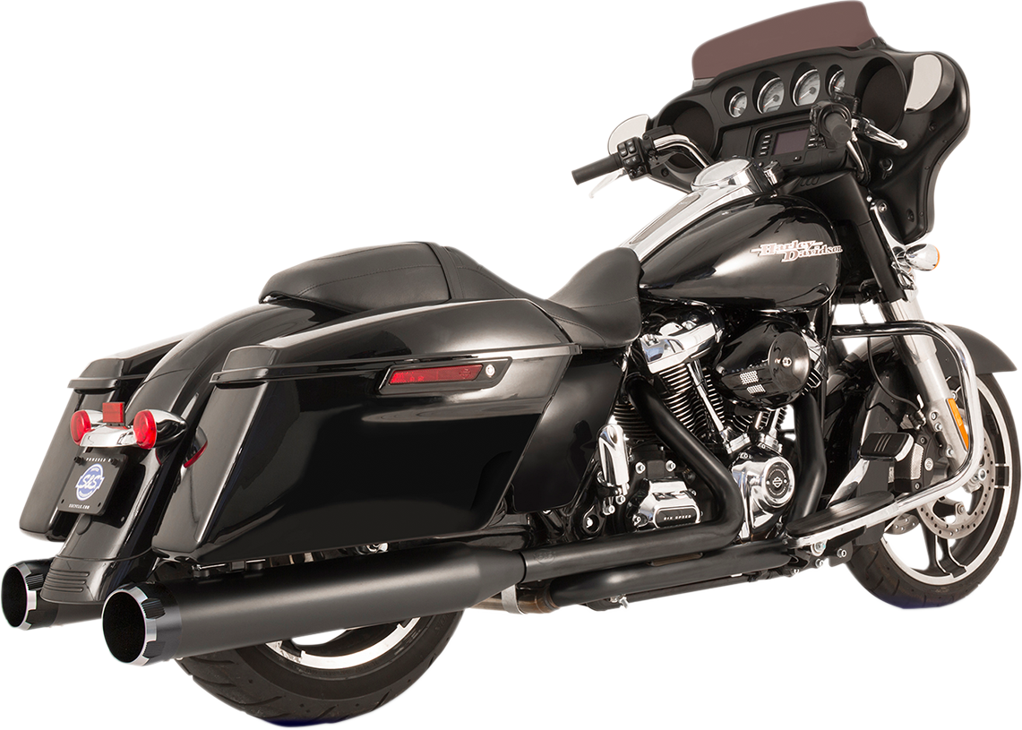 S&s cycle El Dorado Dual Exhaust System - Black - Black Thruster Harley Davidson