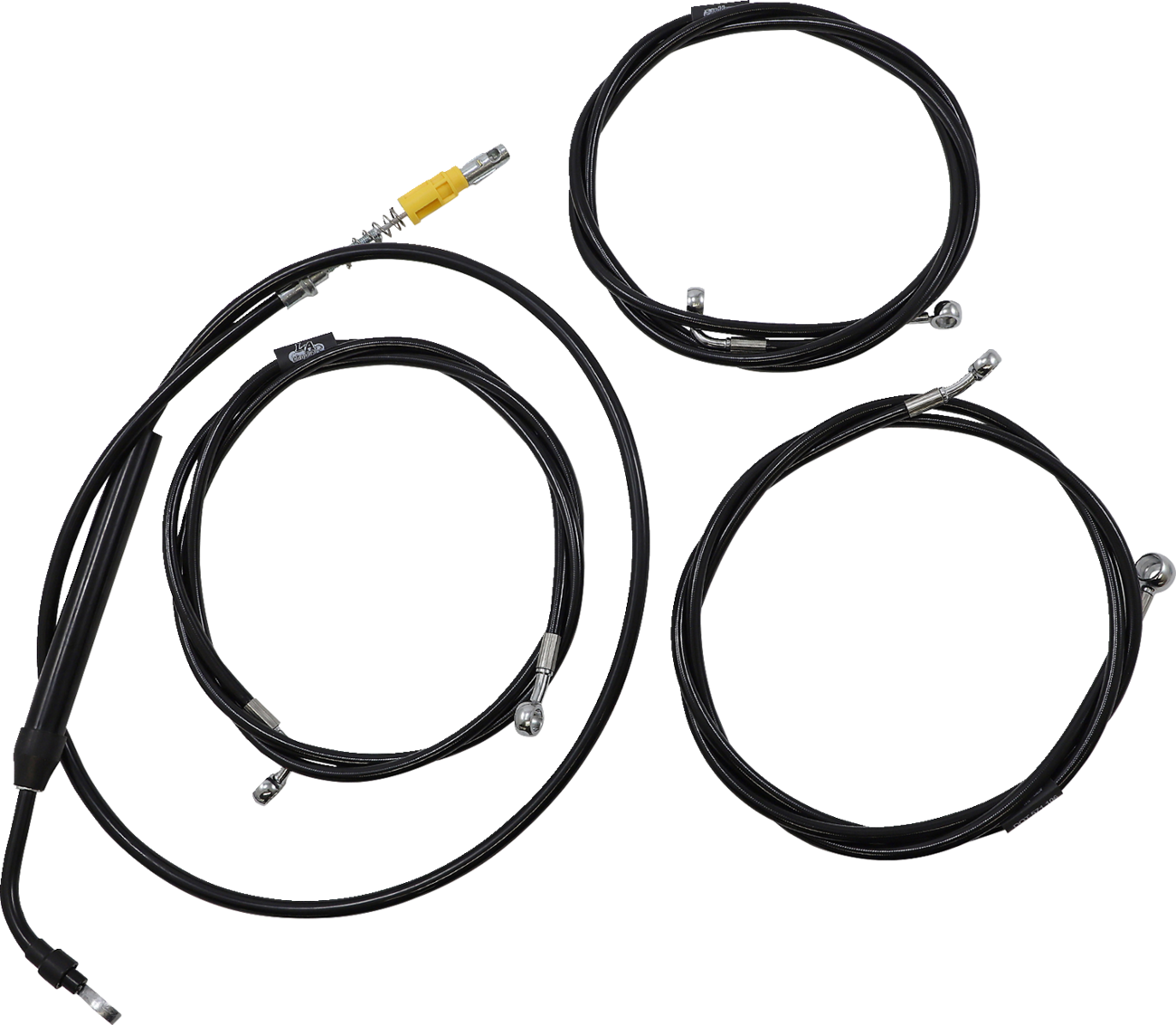 La choppers Standard Black Vinyl Handlebar Cable/Brake Line Kit - 15"-17" Ape Hangers - '21-'22 FLH Harley Davidson