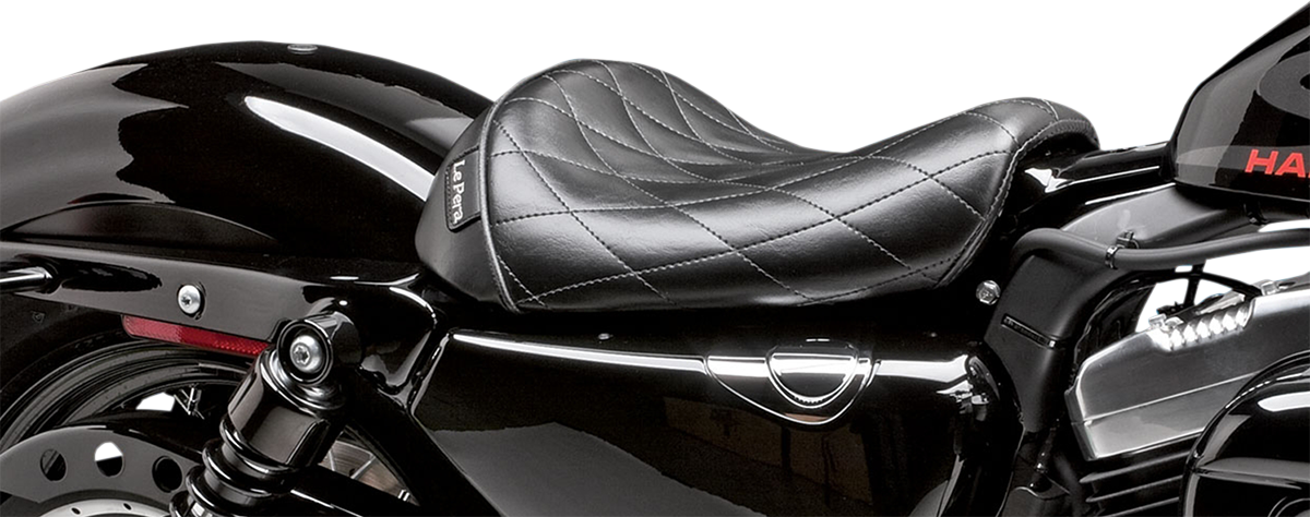 Le pera Bare Bones Solo Seat - Diamond Stitch - Black - XL '04-'22 Harley Davidson