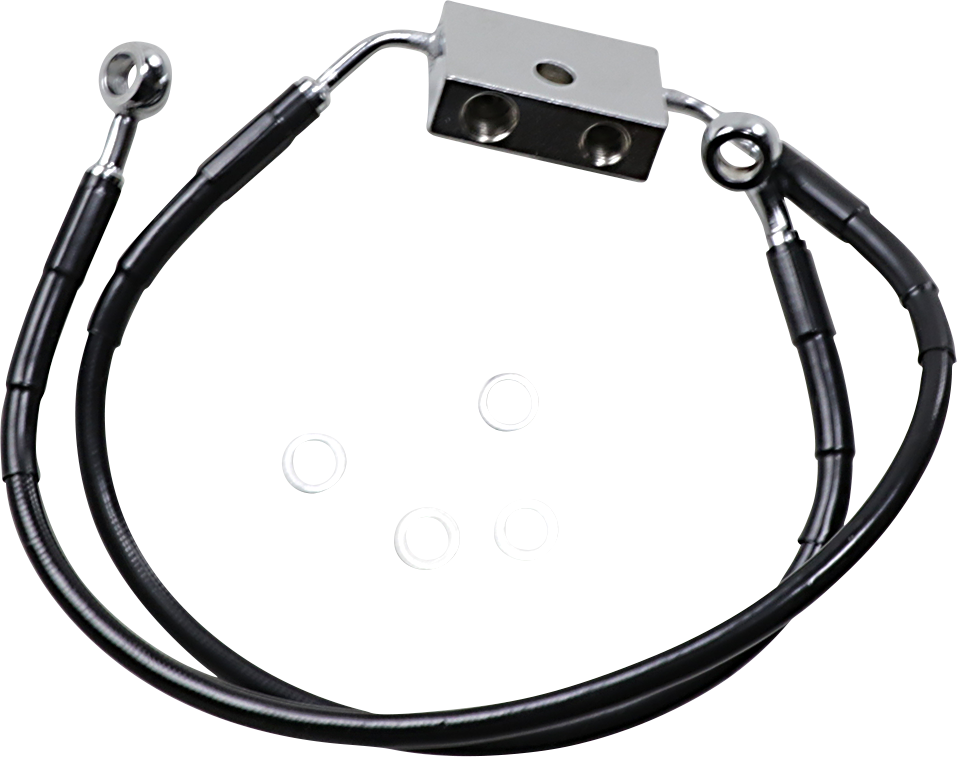 Drag specialties Brake Line - Front (Lower/Upper) - Black 2014-2022 Harley Davidson XL1200X Forty-Eight