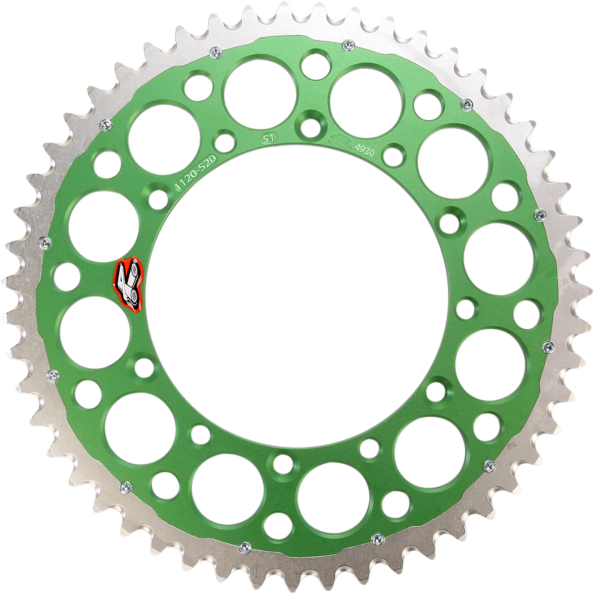 Renthal Twinring™ Rear Sprocket - 51 Tooth - Green - Kawasaki/Suzuki 51T
