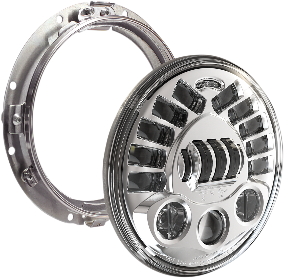 J.w. speaker Adaptive 2 LED Headlight - 7" with Mount - Chrome Harley Davidson