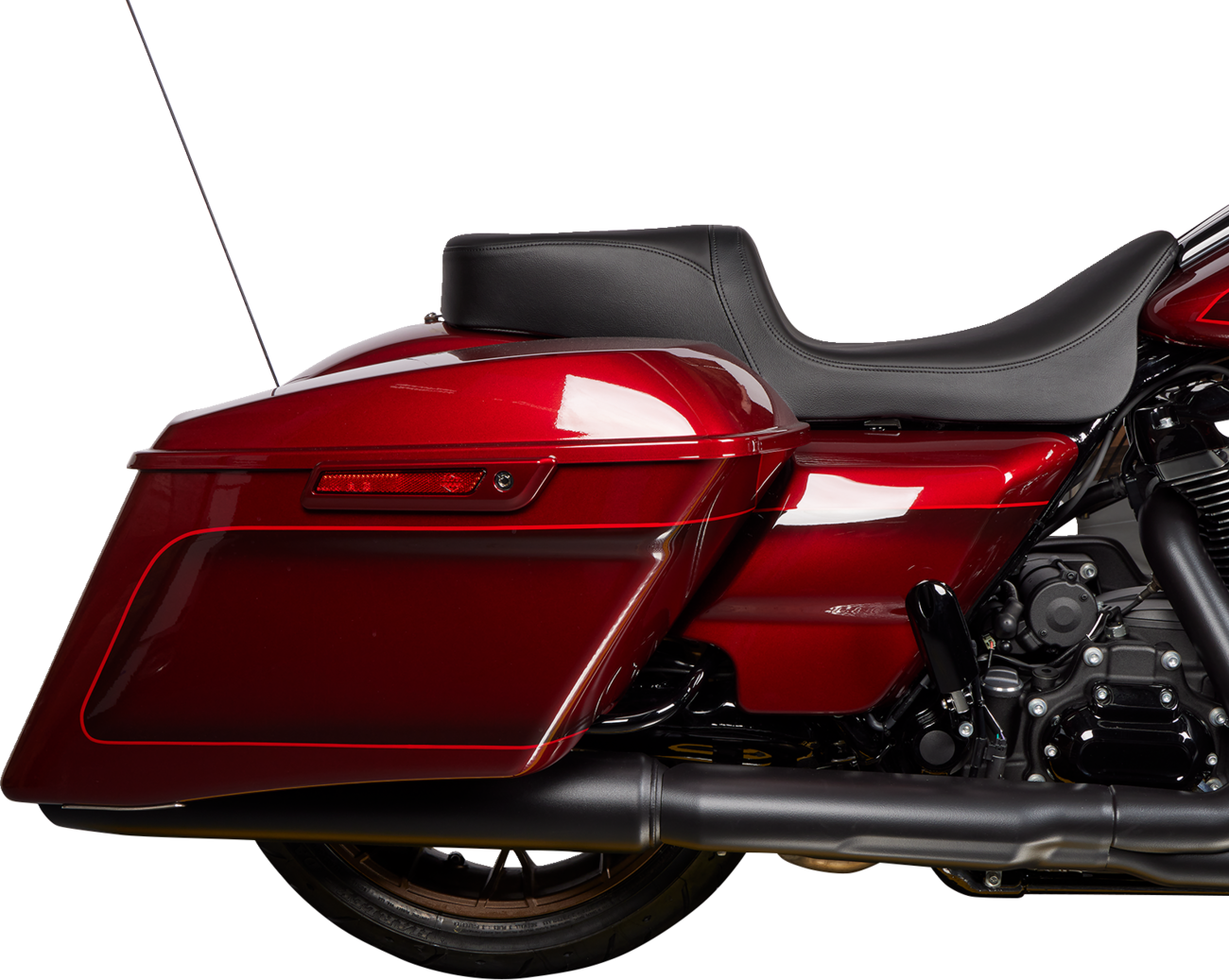 Drag specialties seats Predator 2-Up Seat - Solar Leather - Black - Smooth - w/o Backrest - FLH '08-'23 Harley Davidson