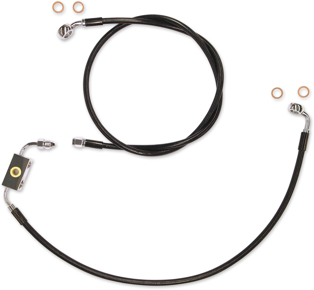 Magnum shielding Brake Line Kit - XR - Black 2012-2017 Harley Davidson FXDB Street Bob / 2012-2017 Harley Davidson FXDWG Dyna Wide Glide
