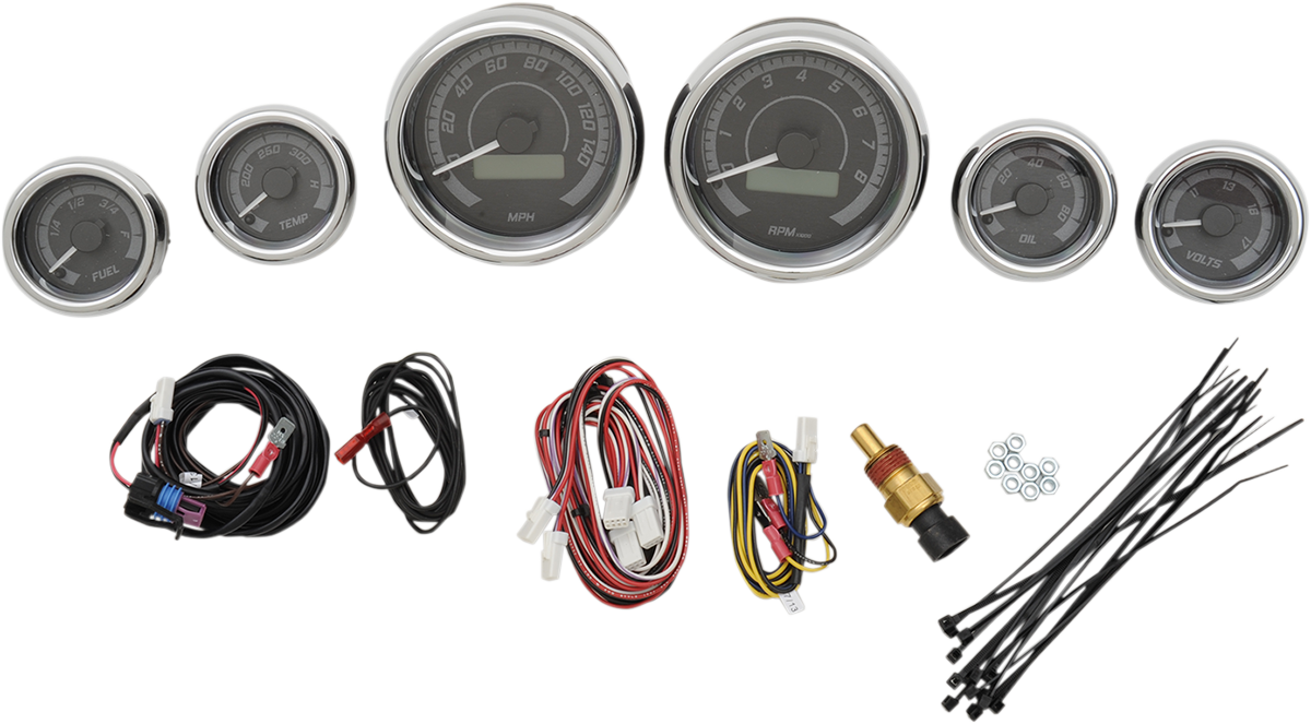 Dakota Digital MVX-8K Series Plug-In 6-Gauge Kit For Harley Touring 2004-2013