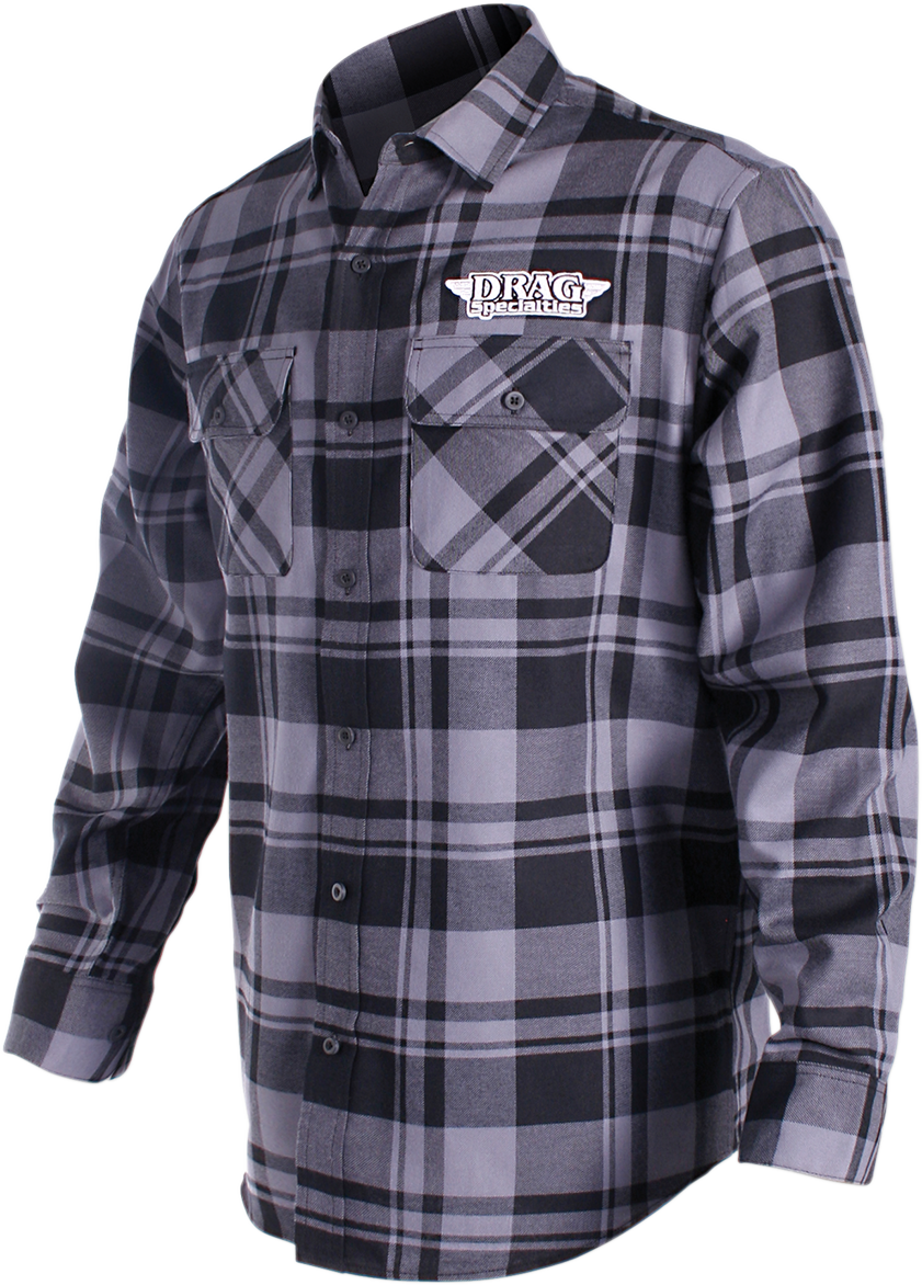 THROTTLE THREADS Drag Specialties Long-Sleeve Flannel Shirt