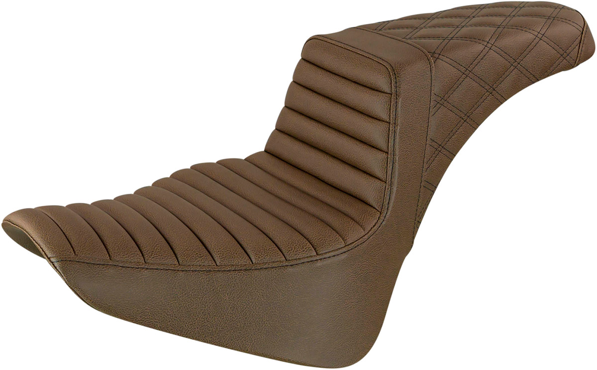 SADDLEMEN Step-Up Seat — Front Tuck-n-Roll/Rear Lattice Stitch