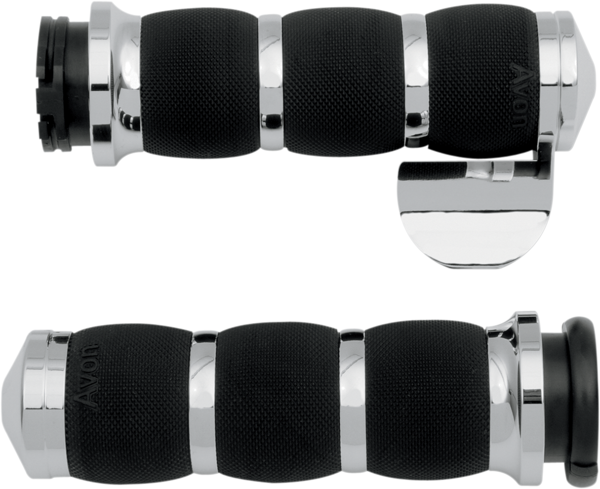 Avon grips 3-Ring Air Cushioned Grips - Throttle Boss - Chrome Harley Davidson