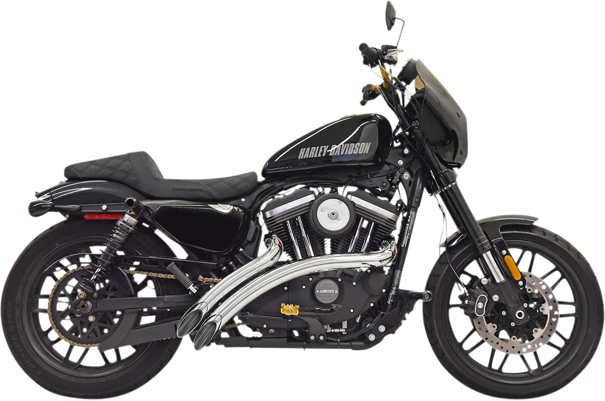 Bassani Chrome 2-2 Sweeper Radius Exhaust 14-20 Harley Sportster Roadster XLCX