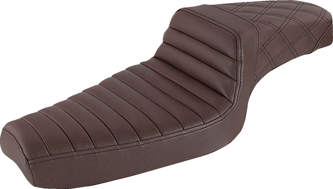 SADDLEMEN Step-Up Seat — Front Tuck-n-Roll/Rear Lattice Stitch