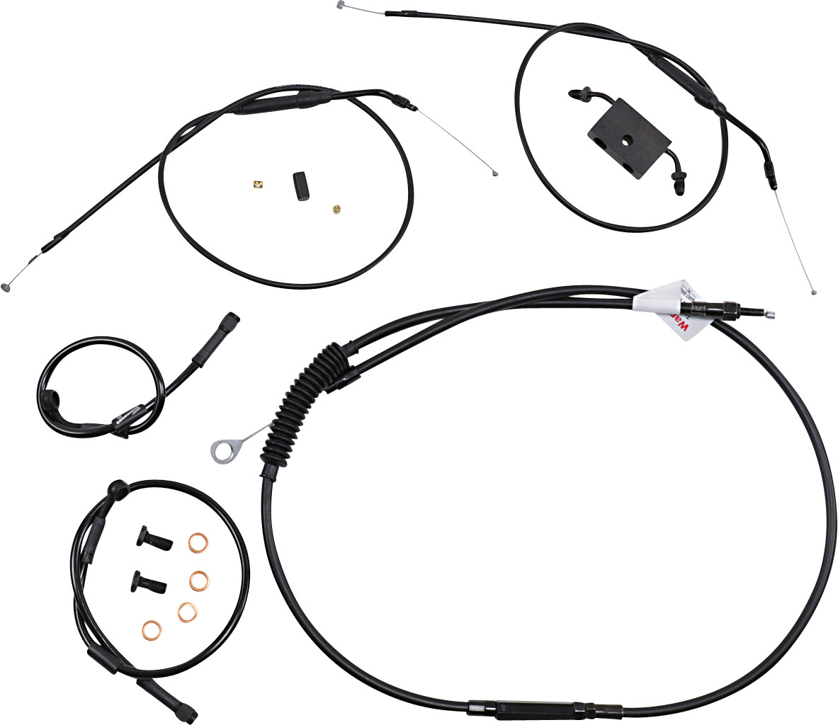 BURLY BRAND Extended Handlebar Cable and Brake Line Kit for Sportsters with ABS