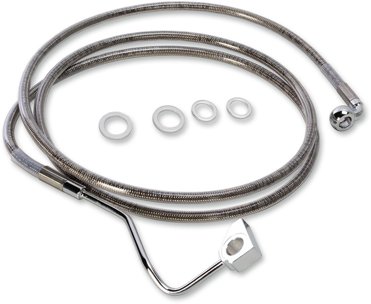 Drag specialties Brake Line - Front - +4" - Stainless Steel 2015-2022 Harley Davidson FLTRXS Road Glide Special / 2015-2022 Harley Davidson FLTRX Road Glide / 2016-2016 Harley Davidson FLTR Road Glide