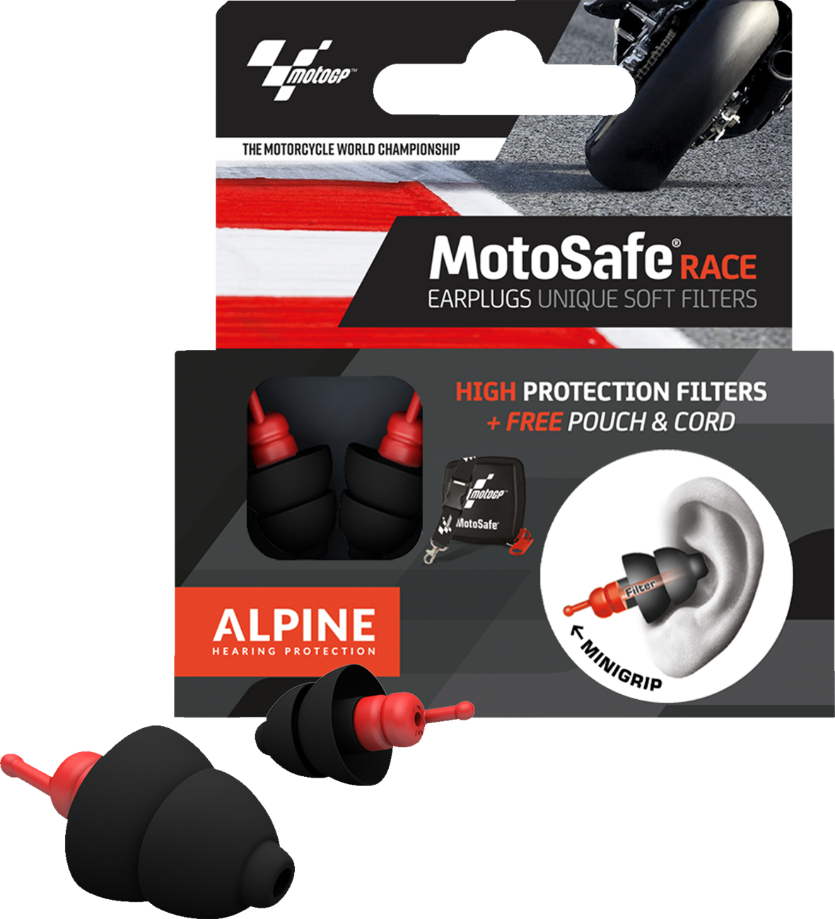Alpine Hearing Protection MotoSafe Race MotoGP Earplugs