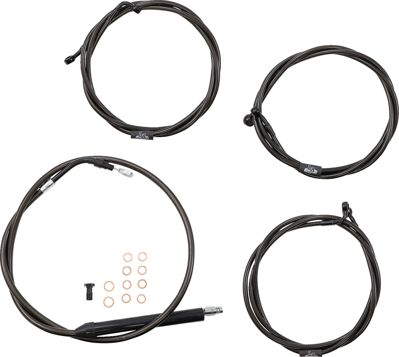 La choppers Standard Midnight Braided Handlebar Cable/Brake Line Kit - 15"-17" Ape Hangers - '21-'22 FLH Harley Davidson