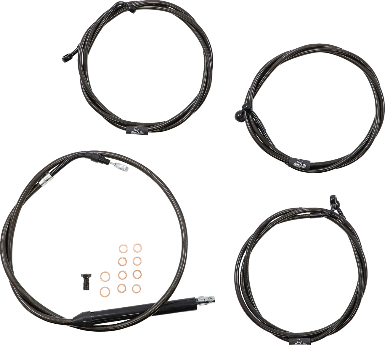 La choppers Standard Midnight Braided Handlebar Cable/Brake Line Kit - 15"-17" Ape Hangers - '21-'22 FLH Harley Davidson
