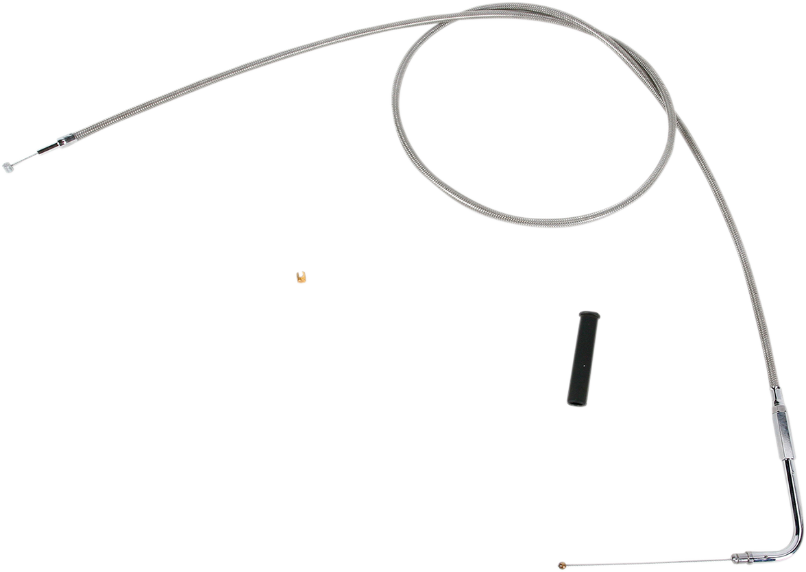 Drag specialties Stainless Braided Throttle Cable - 52" Harley Davidson