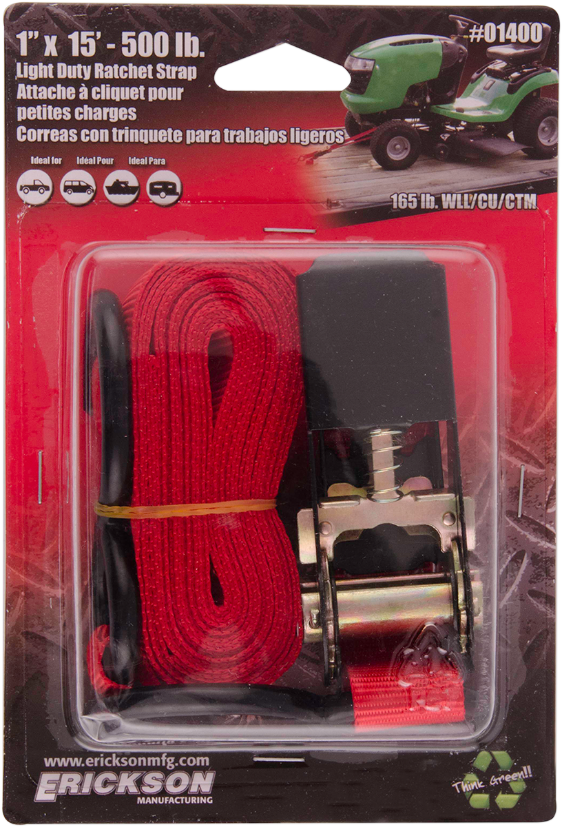 1" X 15' Light Duty Ratchet Strap