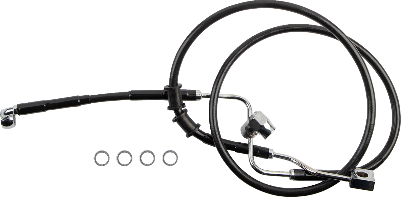Drag specialties Brake Line - Rear - Master Cylinder to ABS - Black Harley Davidson