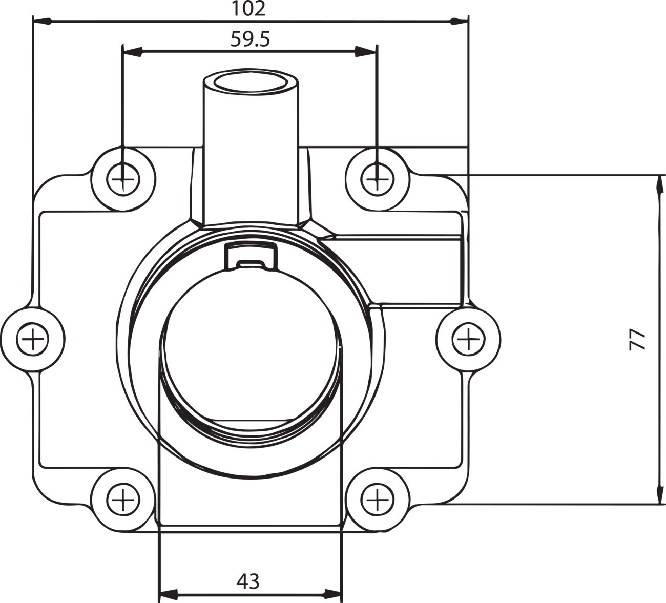 Carburetor Mounting Flange