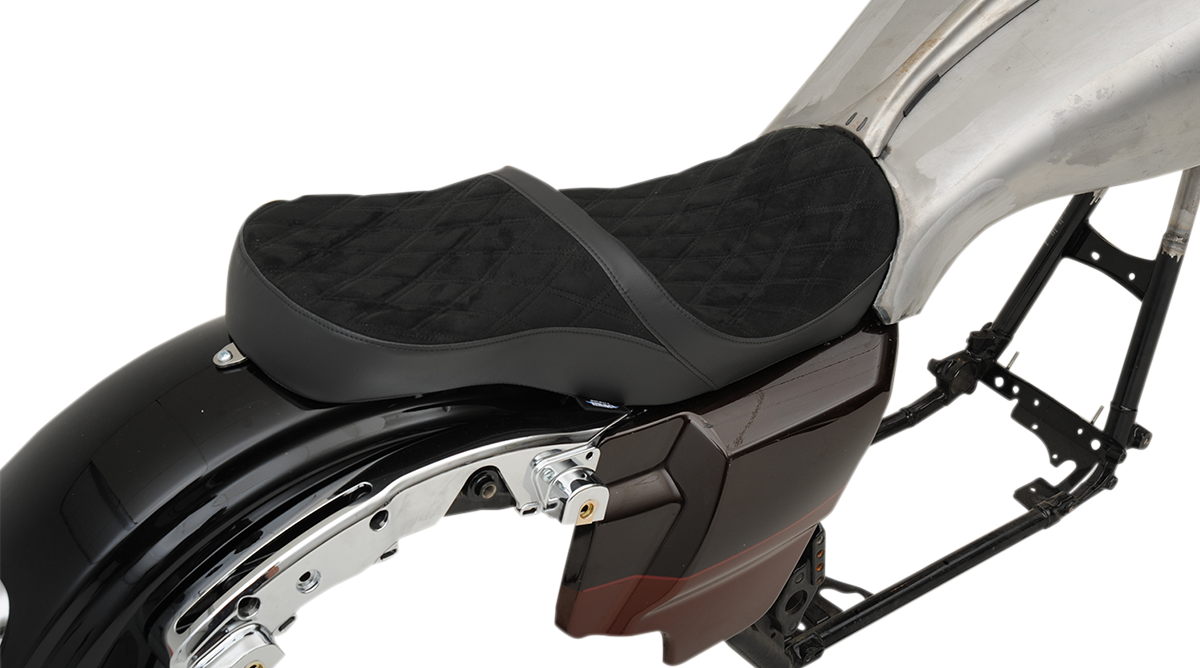 Drag specialties seats Low Touring Seat - Diamond - Ness Winged Tanks - FL '08-'23 Harley Davidson