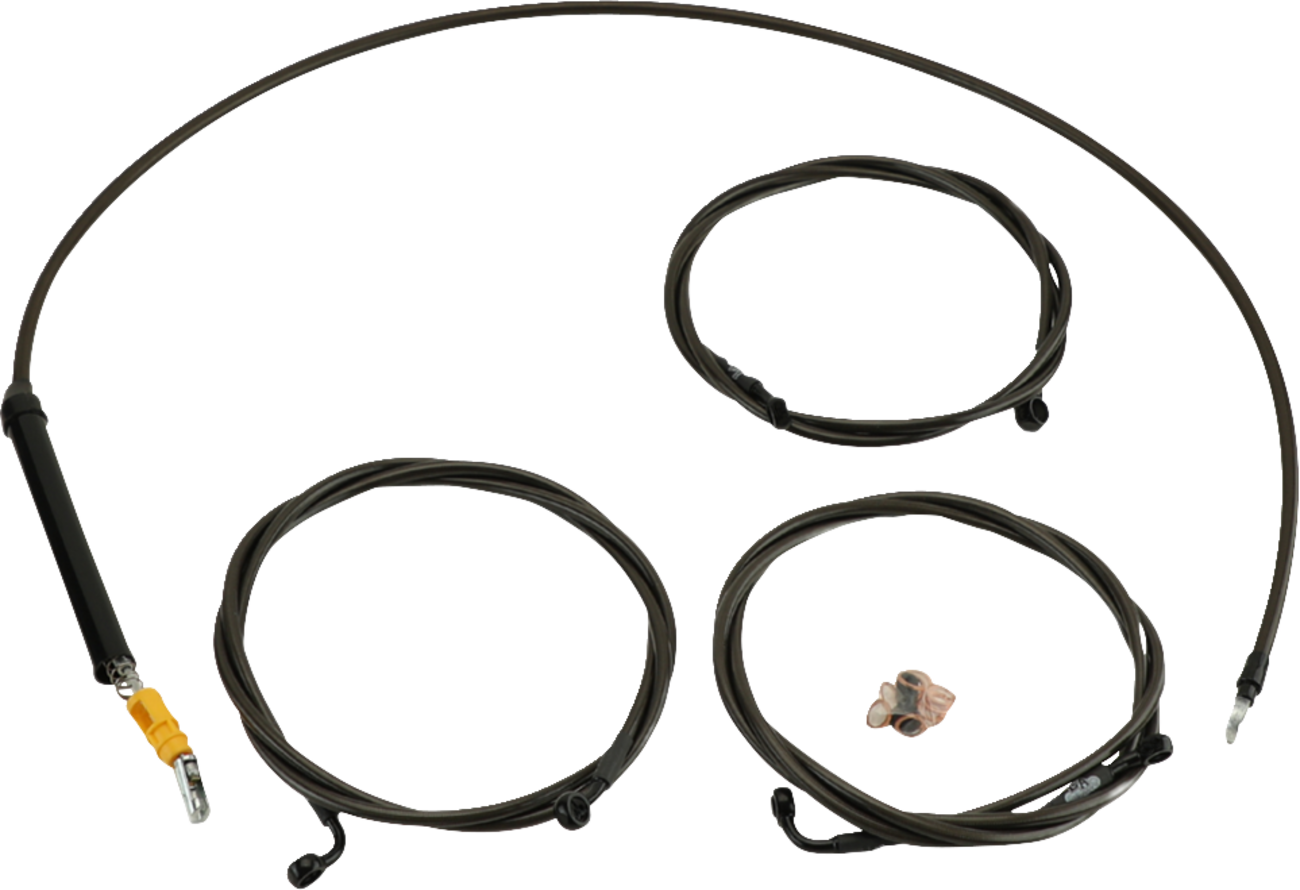 LA CHOPPERS Standard Midnight Braided Handlebar Cable/Brake Line Kit — Ape Hanger