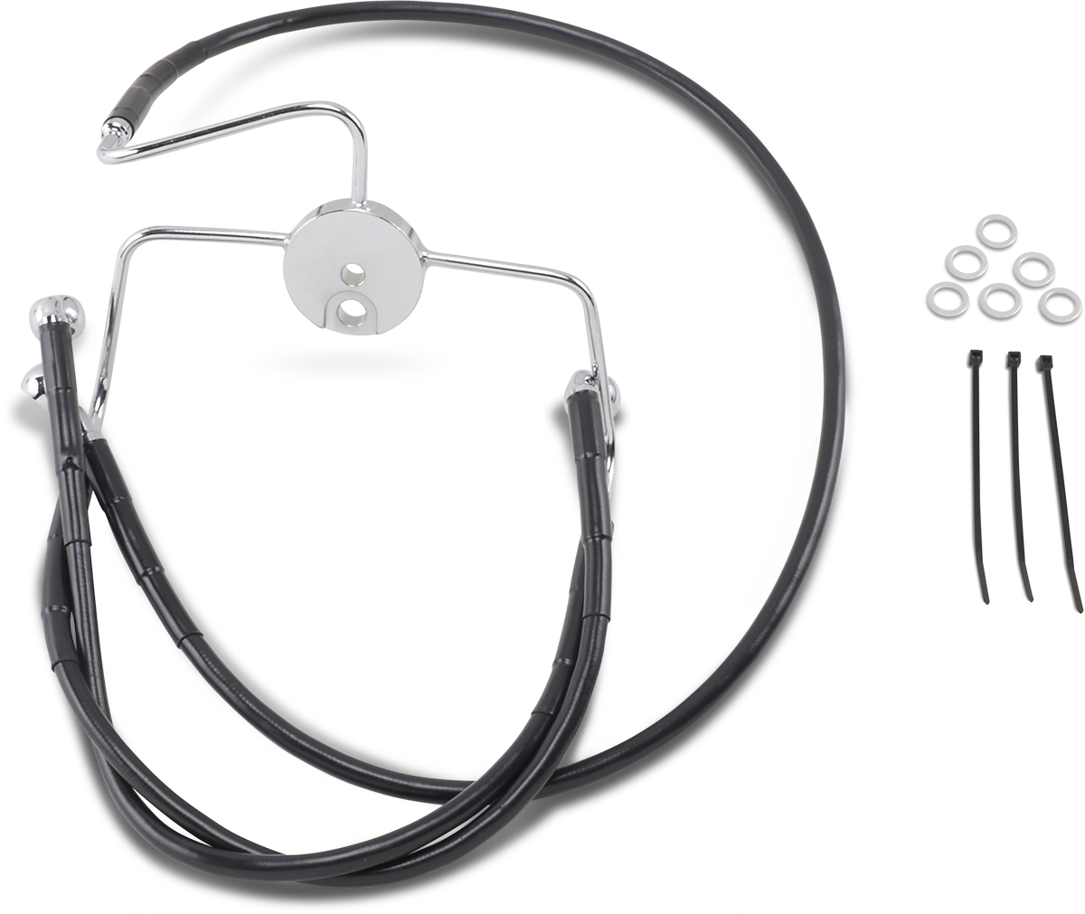 Drag specialties Brake Line - Front - Black - +8" Harley Davidson