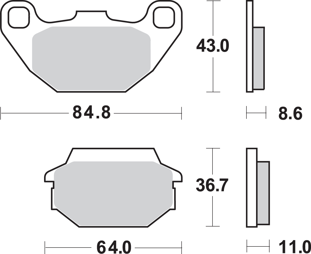 SBS HF Ceramic Rear Brake Pads 749HF