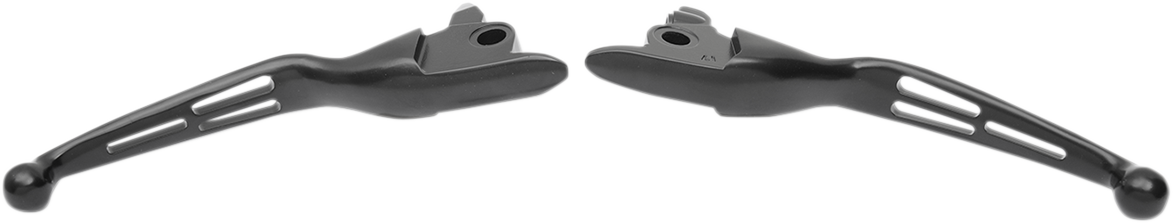 Drag specialties Slotted Wide Blade Lever Set - Black Harley Davidson