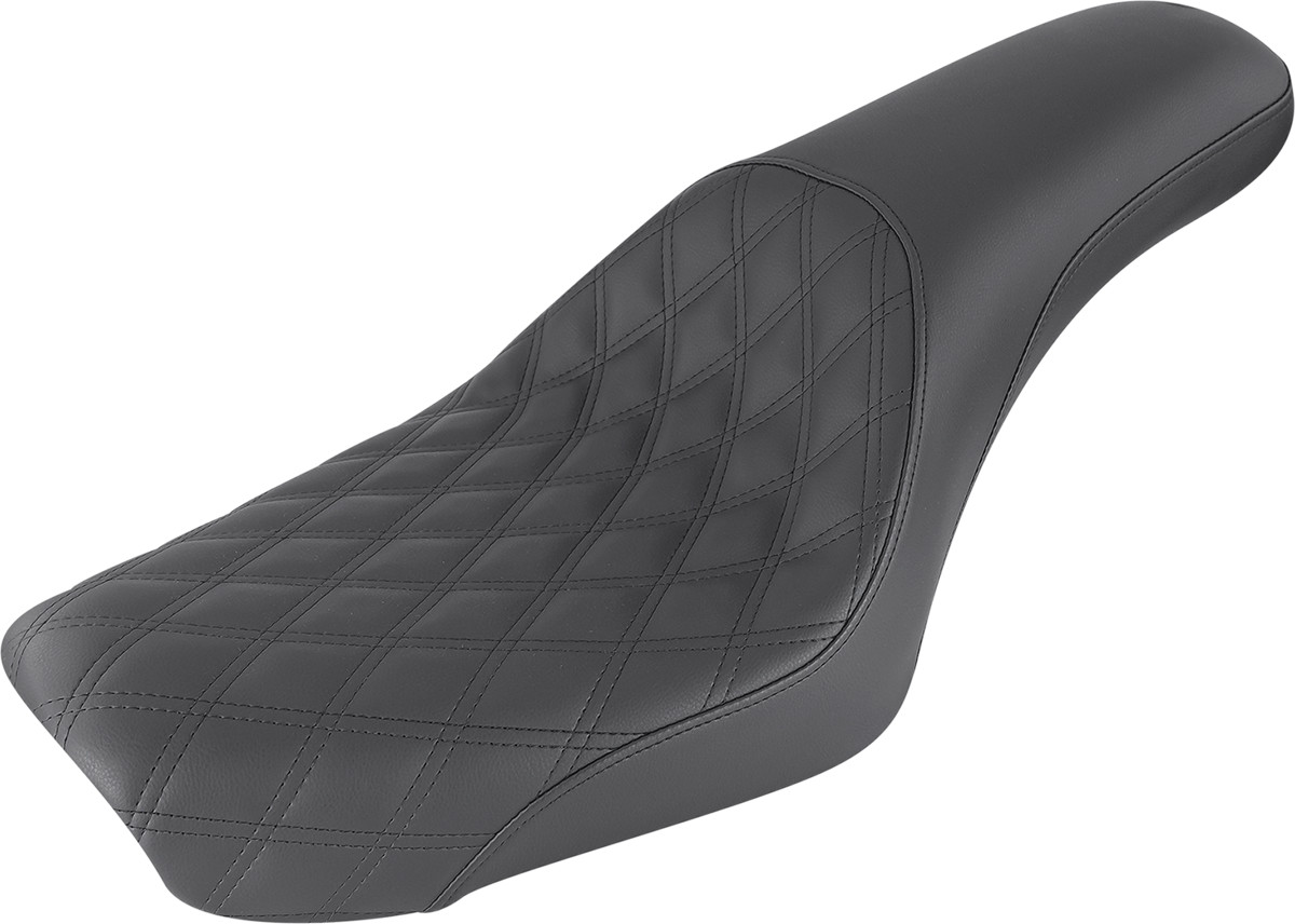 Saddlemen Profiler Seat - Front Lattice/Rear Smooth - Black - FXDWG '04-'05 2004-2005 Harley Davidson FXDWG Dyna Wide Glide