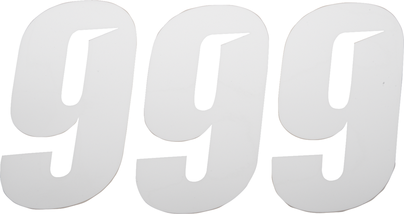 D'cor visuals Slash Number Plate - #9 - White - 6"
