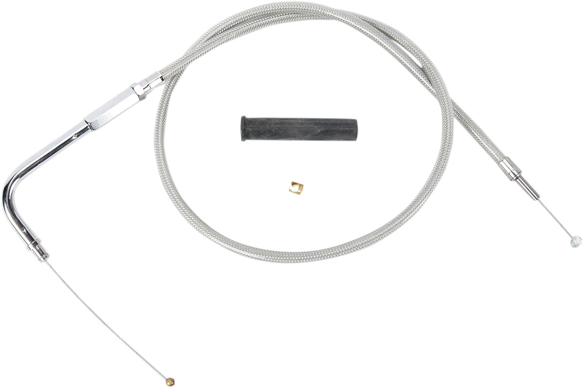 Drag specialties Stainless Braided Throttle Cable - 36-3/4" Harley Davidson