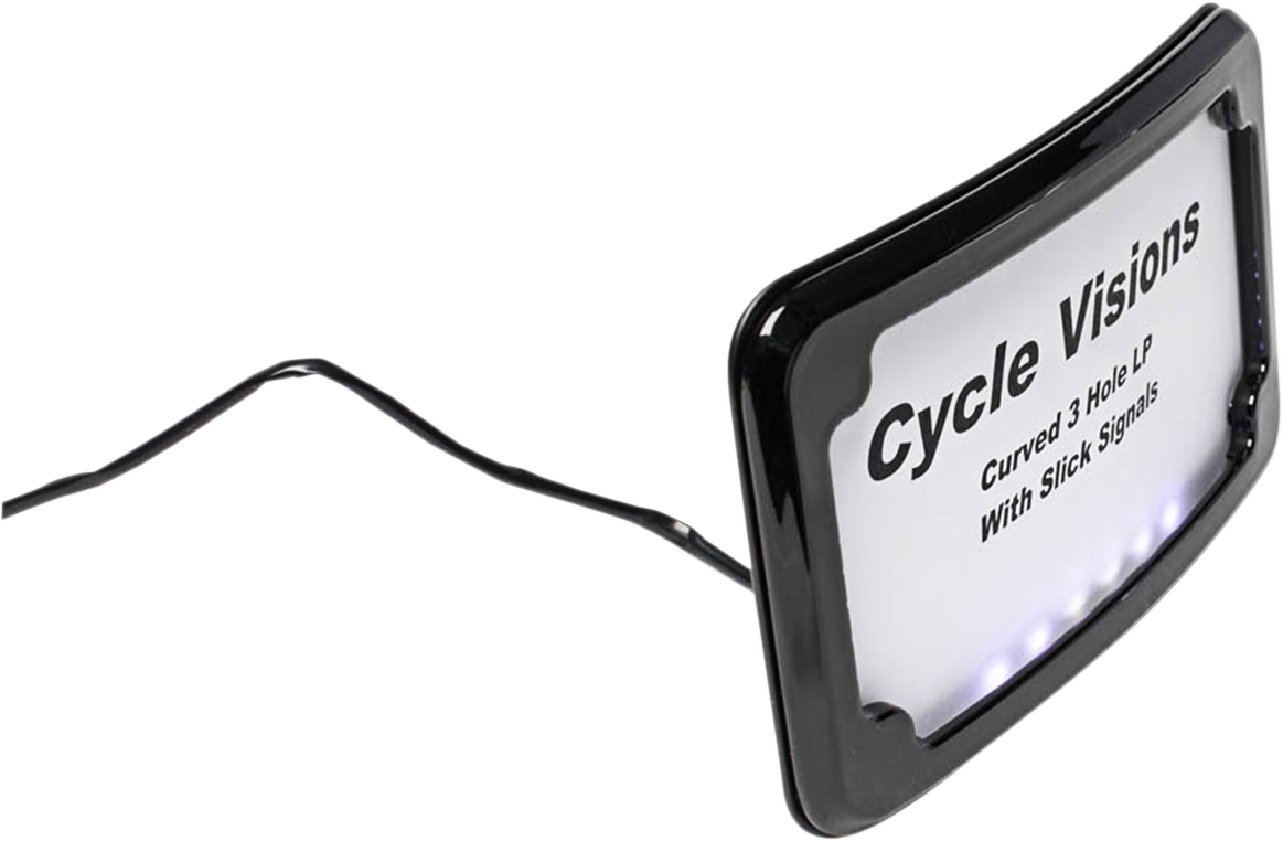 CYCLE VISIONS 3-Hole Mounted LED Lighted License Plate Frame