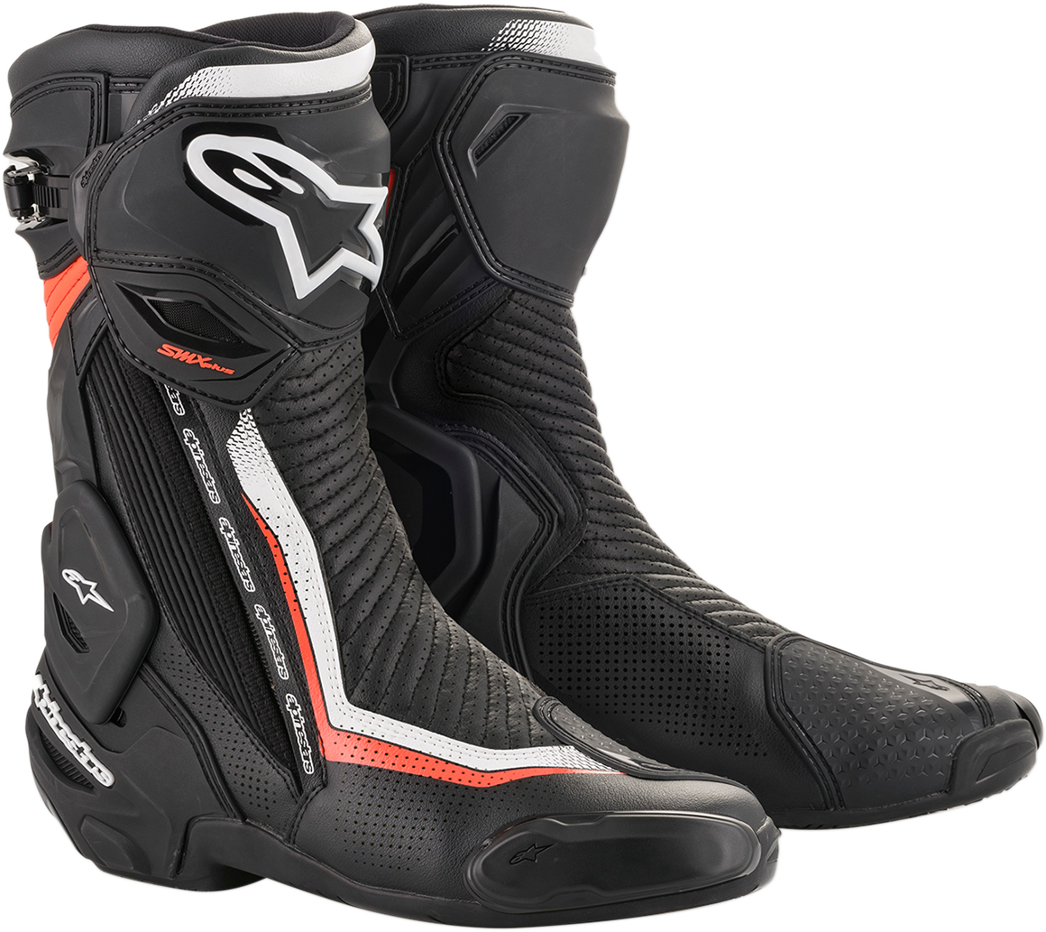 Alpinestars [2221119-1231-45] SMX Plus Vented Boots 45 Black Red White |  Boot Smx+ Vnt Bk/Wt/Rd 45