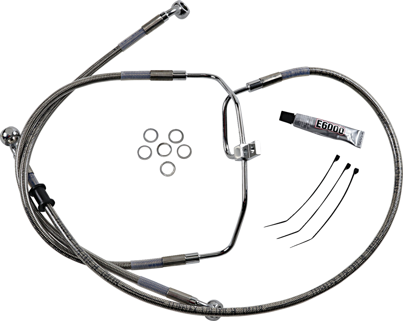 Drag specialties Brake Line - +10" - Stainless Steel - FXDF '08-'17 2008-2017 Harley Davidson FXDF Fat Bob
