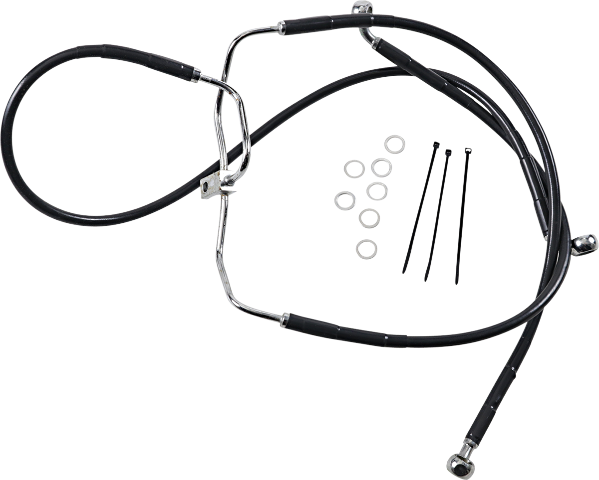 Drag specialties Brake Line - Front - Black - +8" - FXDF '08-'17 2008-2017 Harley Davidson FXDF Fat Bob