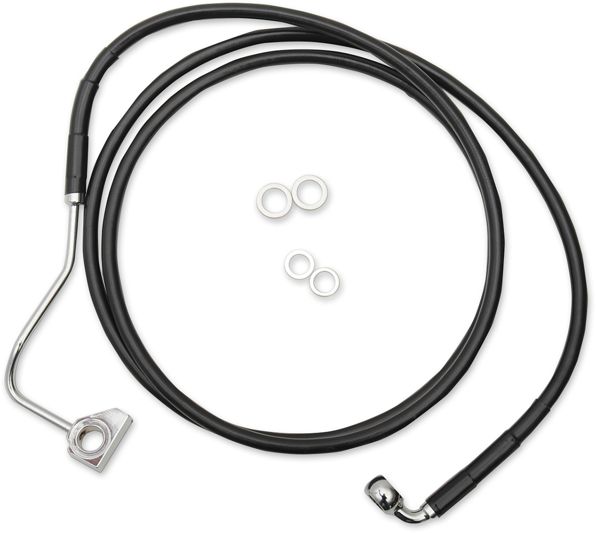 Drag specialties Brake Line - Front (Upper) - Black - +8" Harley Davidson