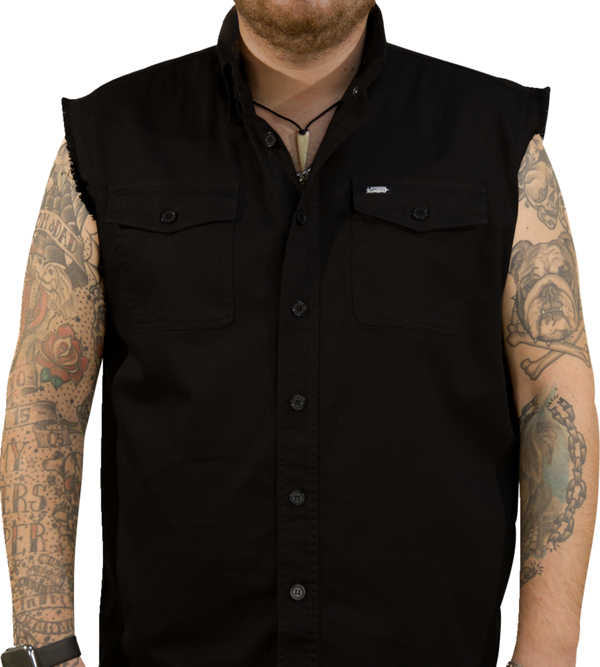 LETHAL THREAT Freedom Ain't Free Printed Sleeveless Button Down Shirt