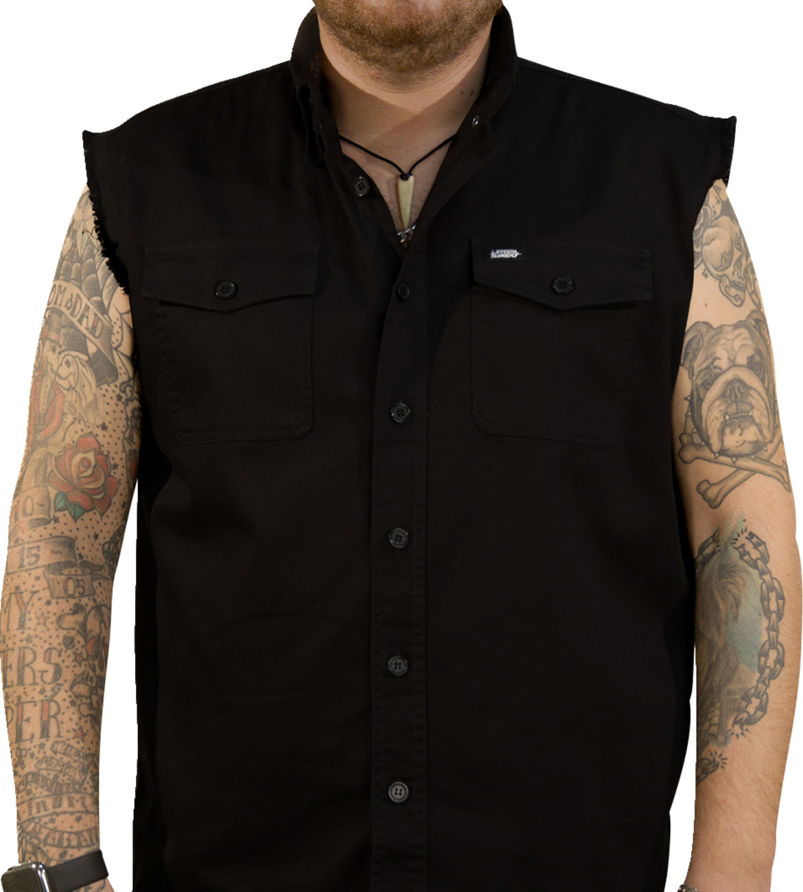 LETHAL THREAT Freedom Ain't Free Printed Sleeveless Button Down Shirt