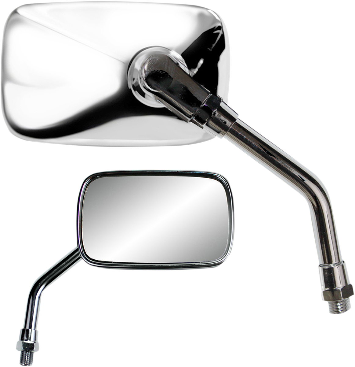 Parts unlimited Mirror - Mini - Side View - Rectangle - Chrome - M10x1.25 (Left Hand Thread) - Each