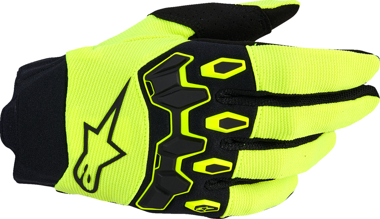 Alpinestars Youth Full Bore V2 Gloves Black/Fluorescent Yellow Large (3540226-551-L)
