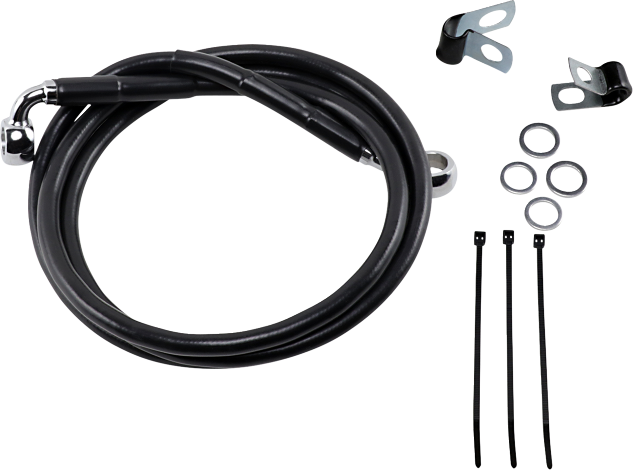 Drag Specialties Extended Length Black Vinyl Brake Line Kit
