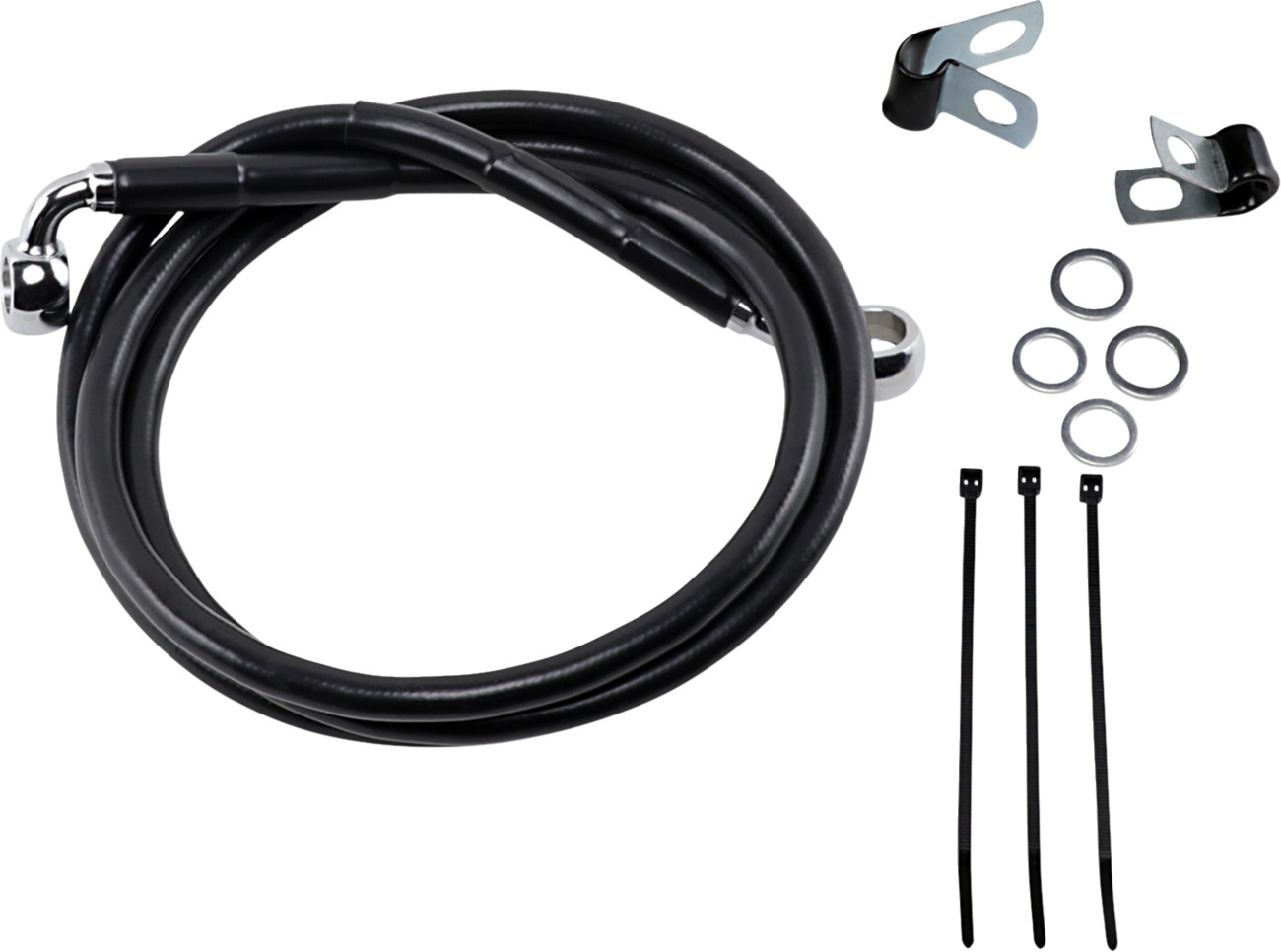 Drag Specialties Extended Length Black Vinyl Brake Line Kit