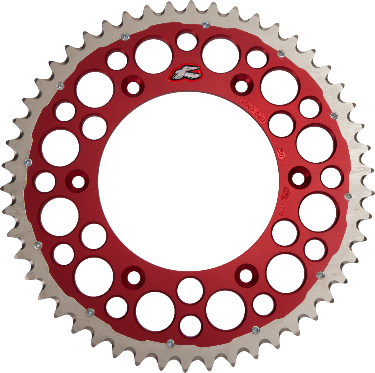 Renthal Twinring™ Rear Sprocket - 50 Tooth - Red - Honda 50T
