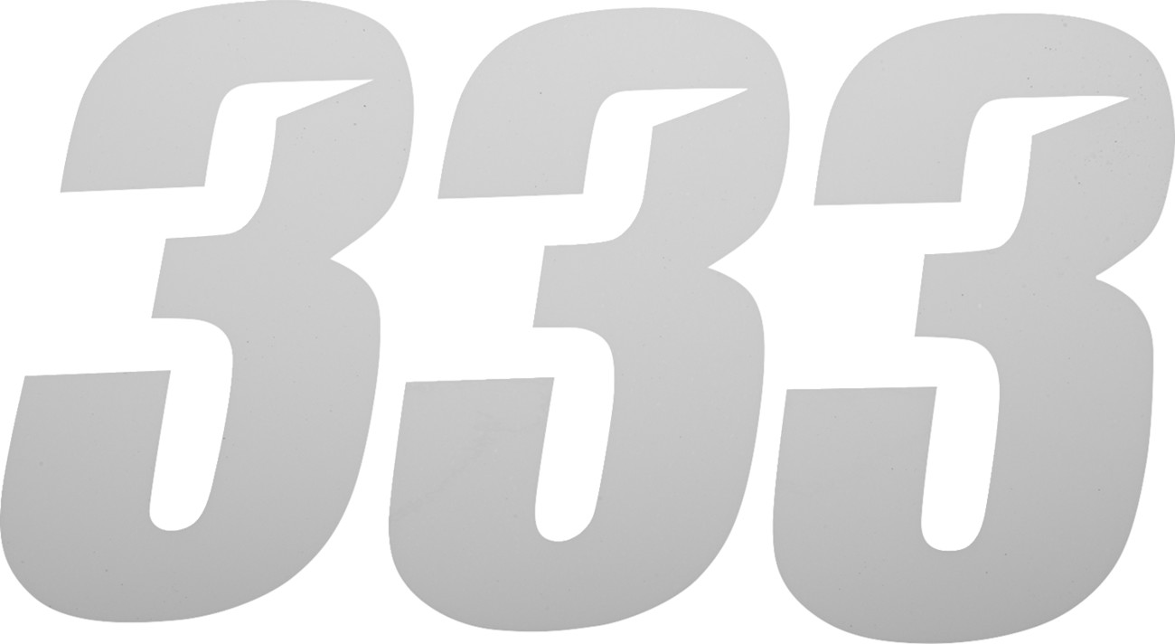 D'cor visuals Slash Number Plate - #3 - White - 7"